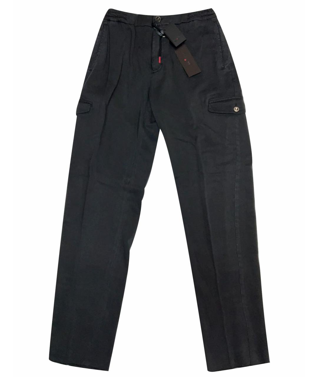 KITON Черные хлопковые повседневные брюки, фото 1