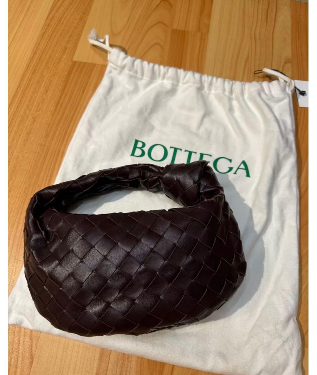 BOTTEGA VENETA Бордовая кожаная сумка с короткими ручками, фото 2