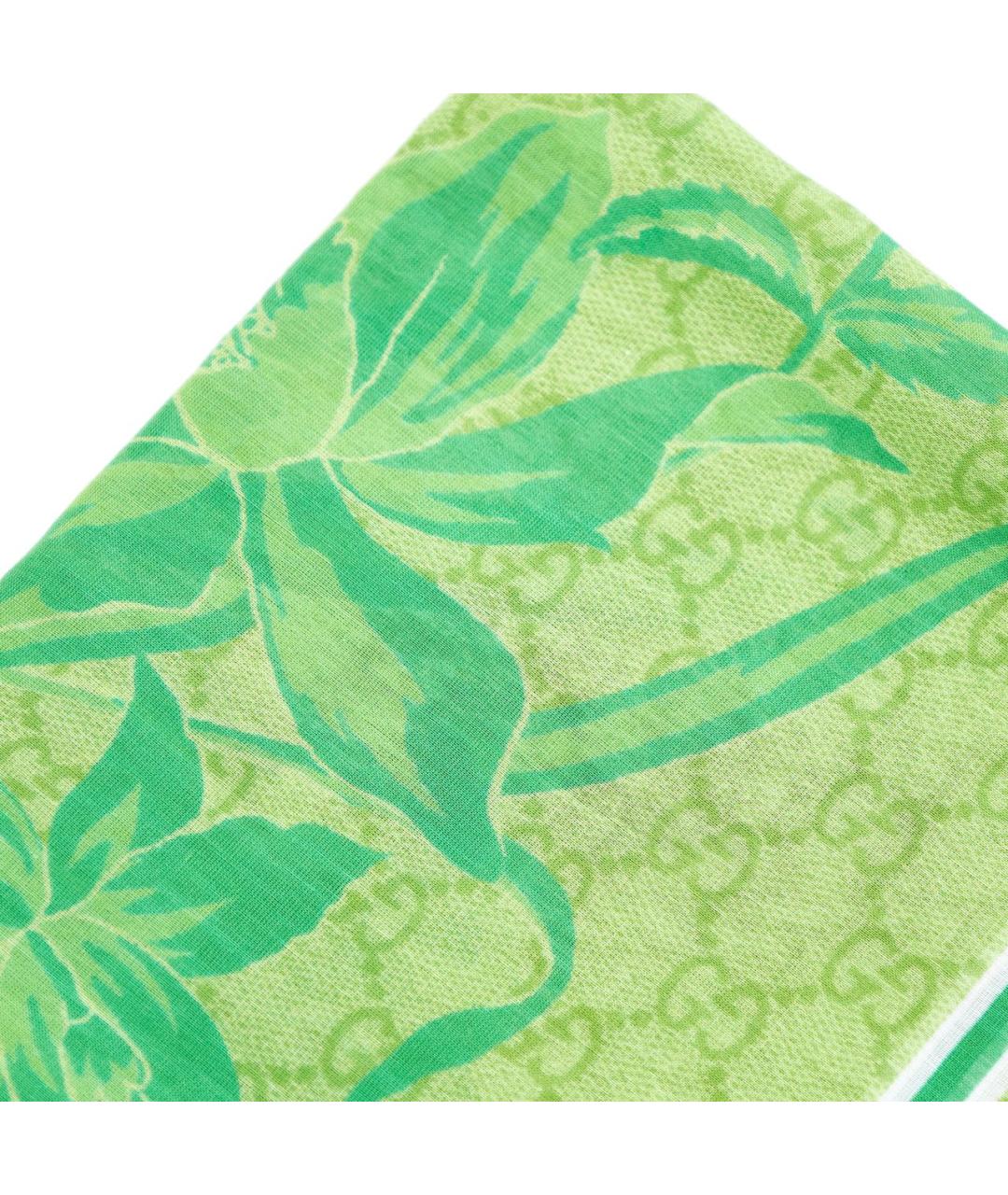 GUCCI Зеленый хлопковый платок, фото 3