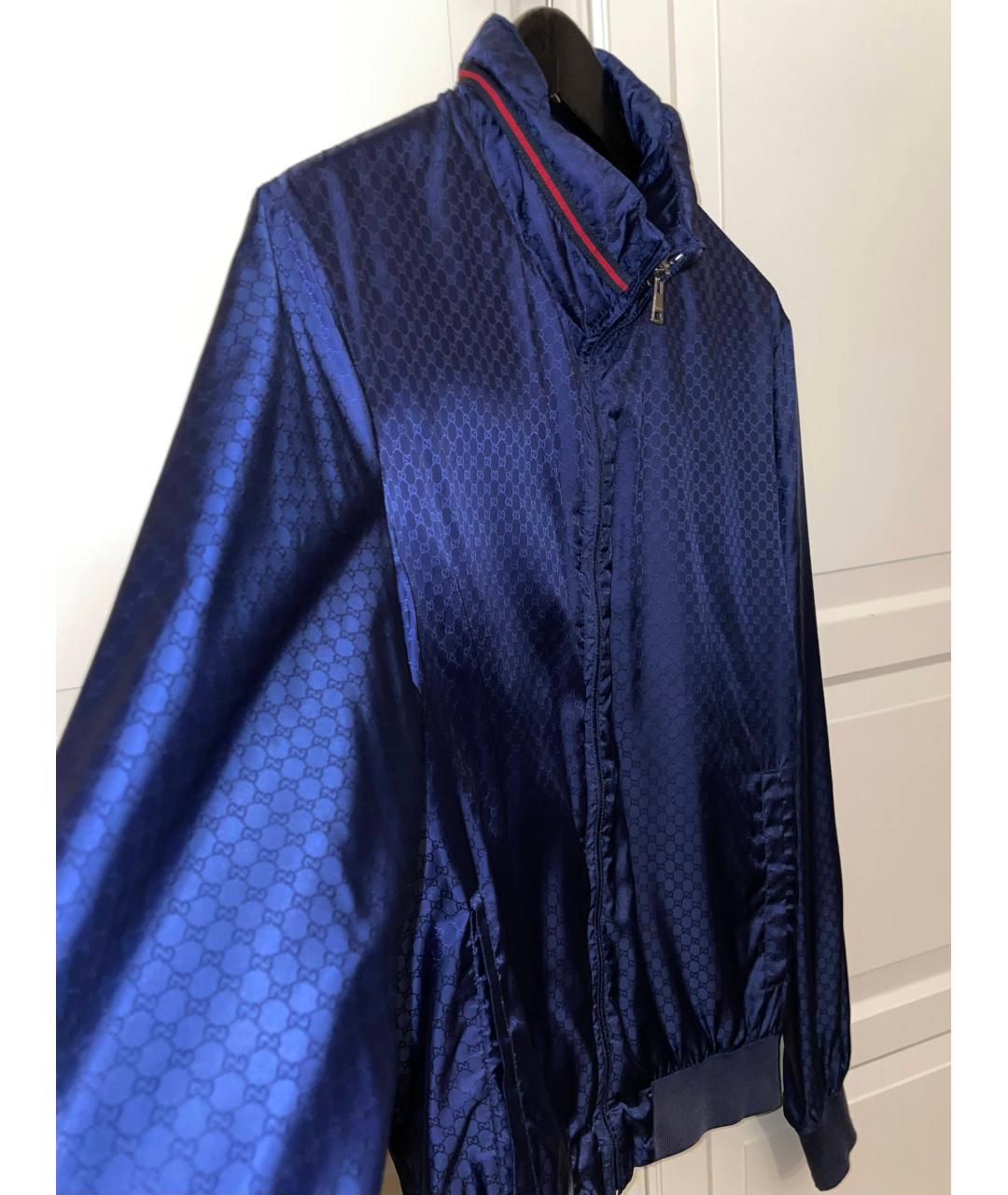 GUCCI Темно-синяя полиамидовая куртка, фото 5