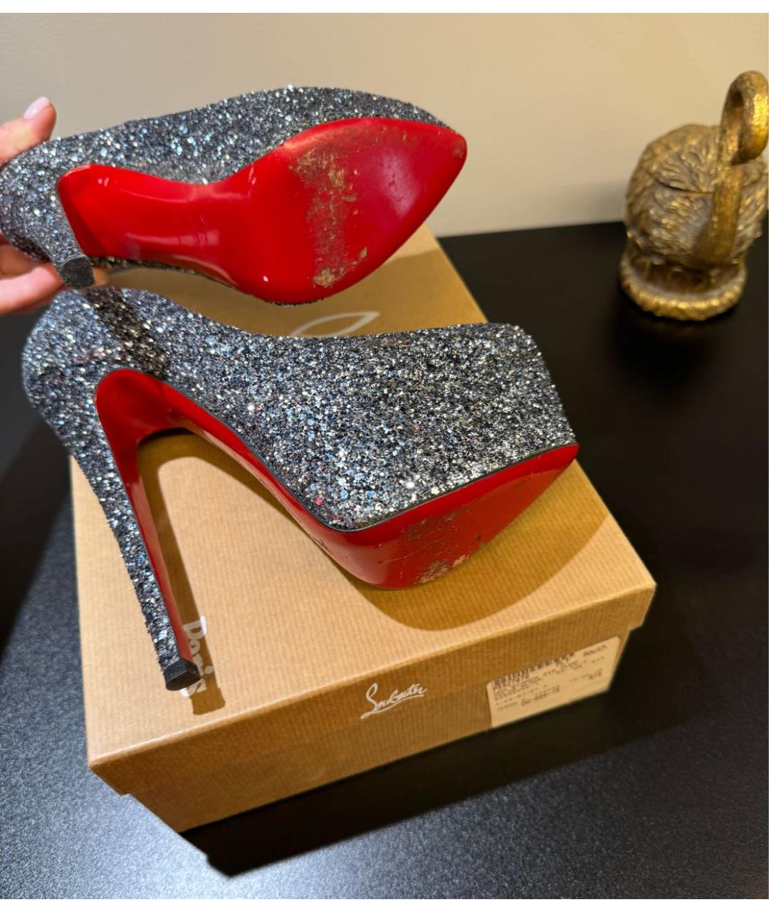 CHRISTIAN LOUBOUTIN Серебряные туфли, фото 6