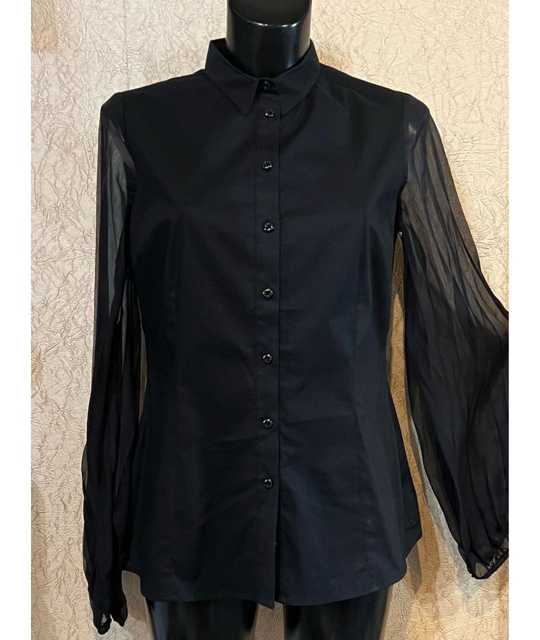 BLUGIRL Черная хлопко-эластановая рубашка, фото 2