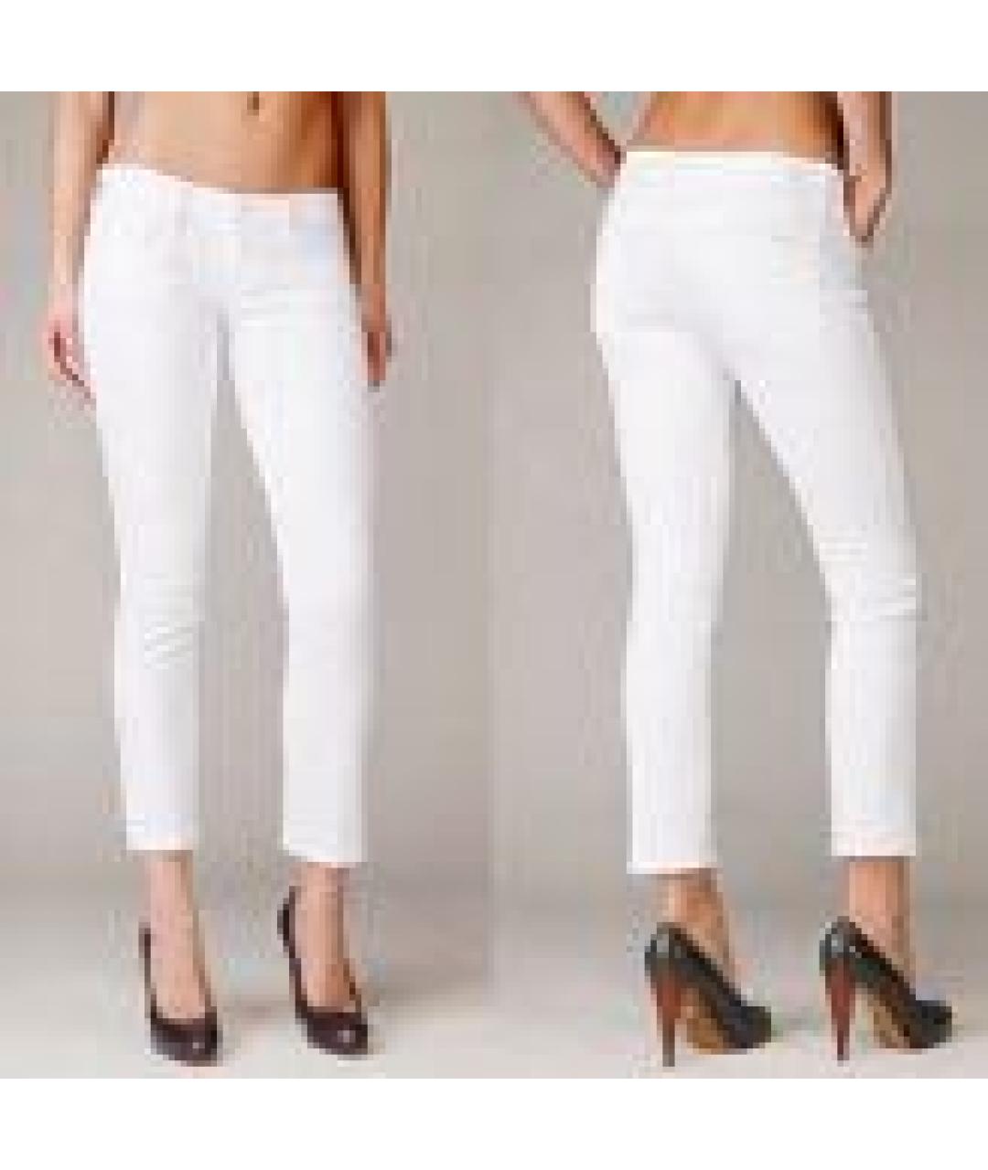 7 FOR ALL MANKIND Белые хлопко-эластановые прямые джинсы, фото 2