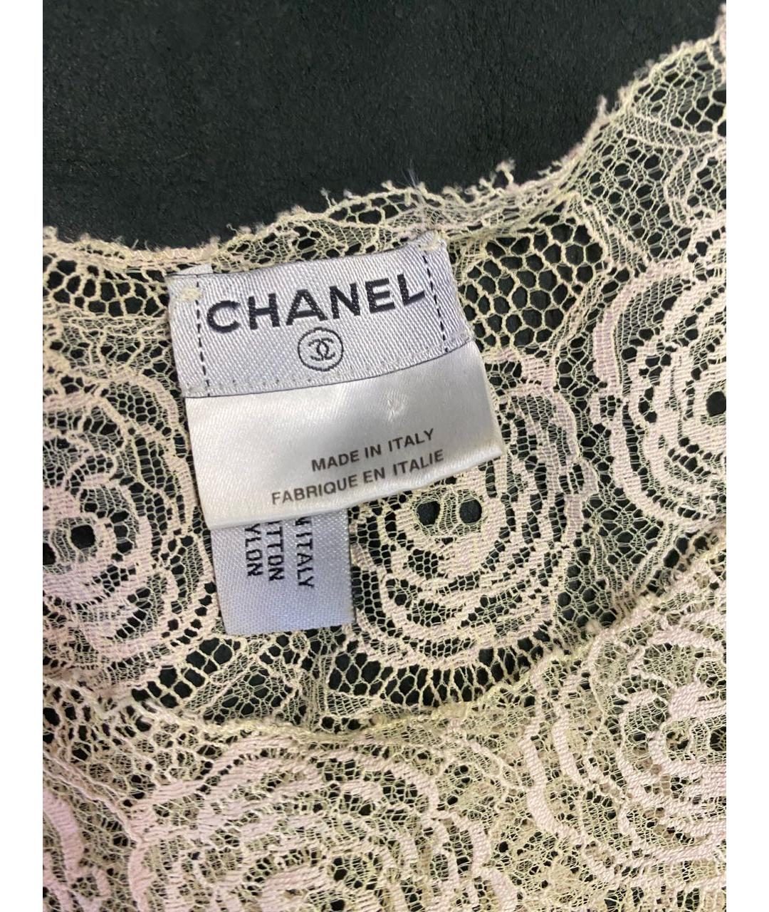 CHANEL PRE-OWNED Бежевая майка, фото 3