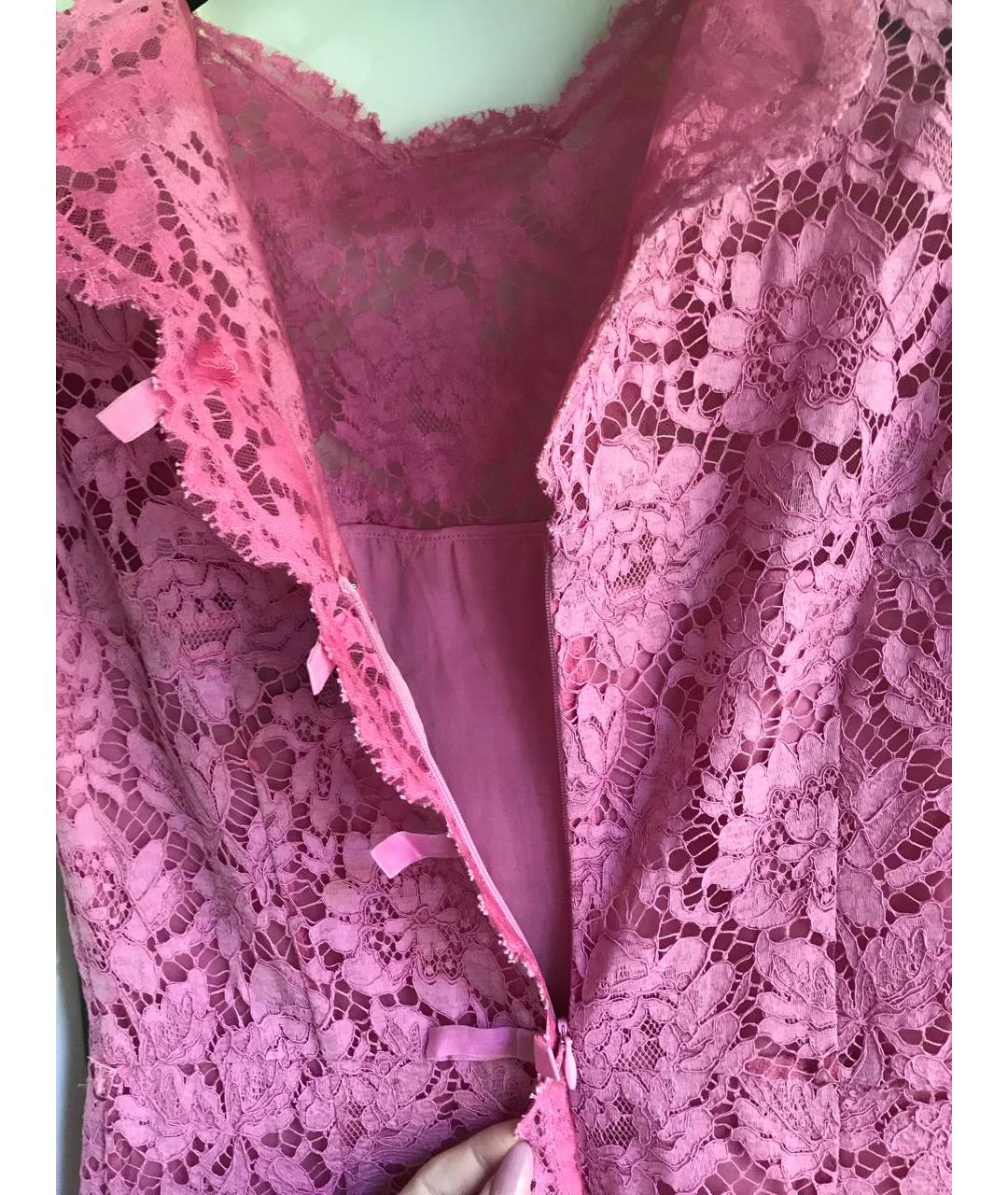 VALENTINO Розовое шелковое коктейльное платье, фото 8