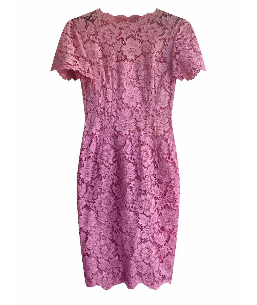 VALENTINO Розовое шелковое коктейльное платье, фото 1