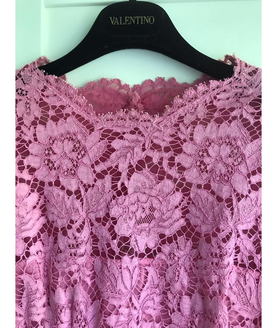 VALENTINO Розовое шелковое коктейльное платье, фото 4
