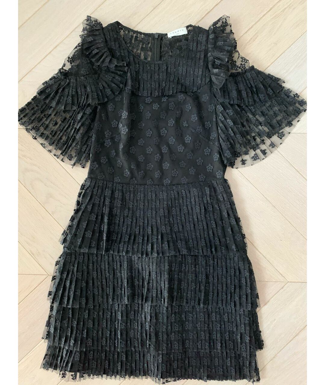SANDRO Черное полиэстеровое коктейльное платье, фото 6