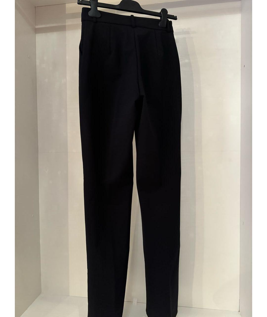 ELISABETTA FRANCHI Черные полиамидовые прямые брюки, фото 8