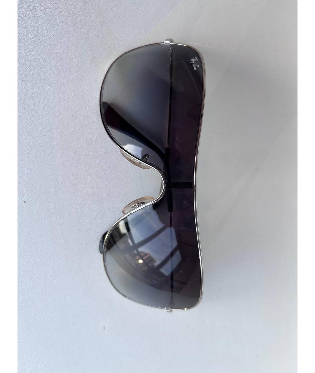 RAY BAN Серебряные металлические солнцезащитные очки, фото 8
