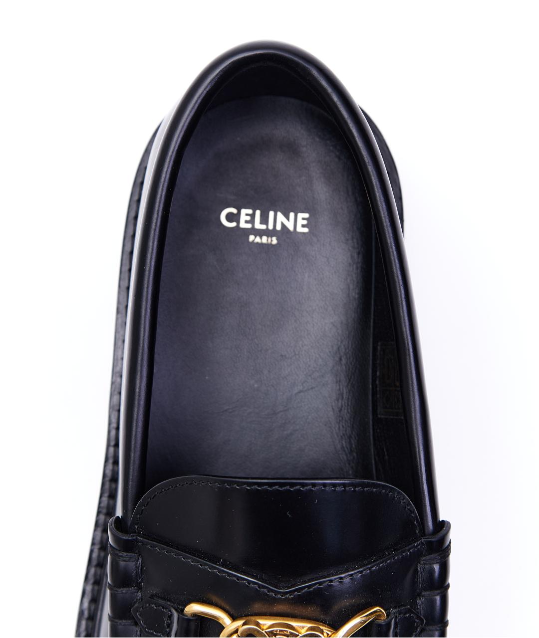 CELINE Черные кожаные лоферы, фото 4