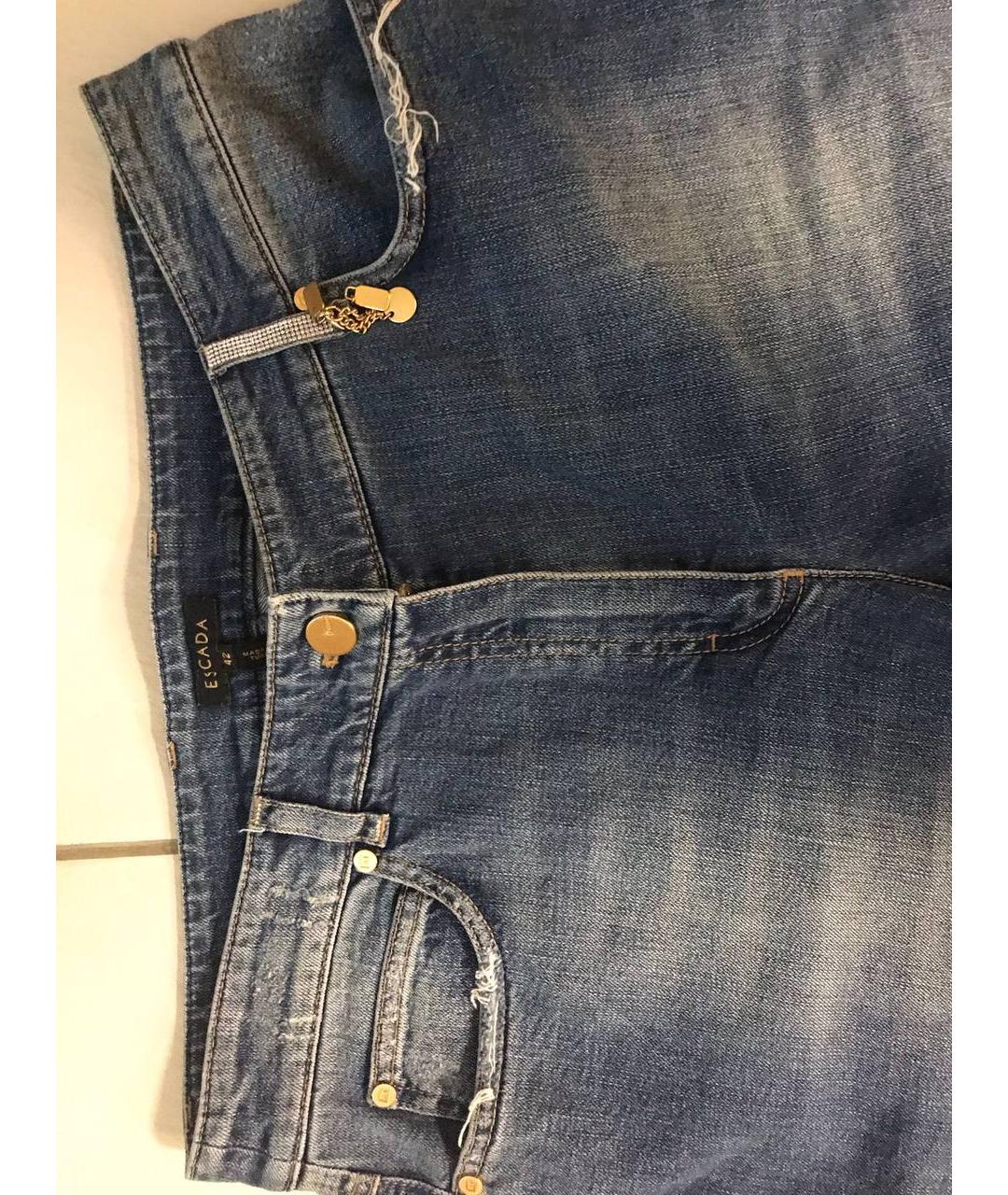 ESCADA Голубые хлопко-эластановые джинсы клеш, фото 4