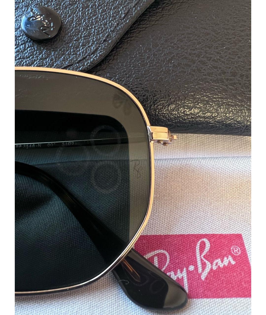 RAY BAN Черные металлические солнцезащитные очки, фото 7