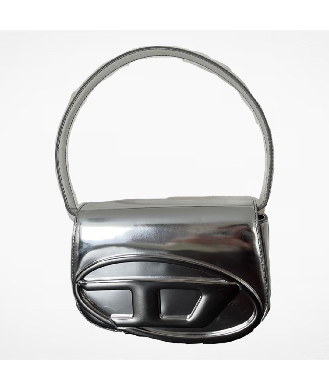 DIESEL Серебряная сумка через плечо из лакированной кожи, фото 5