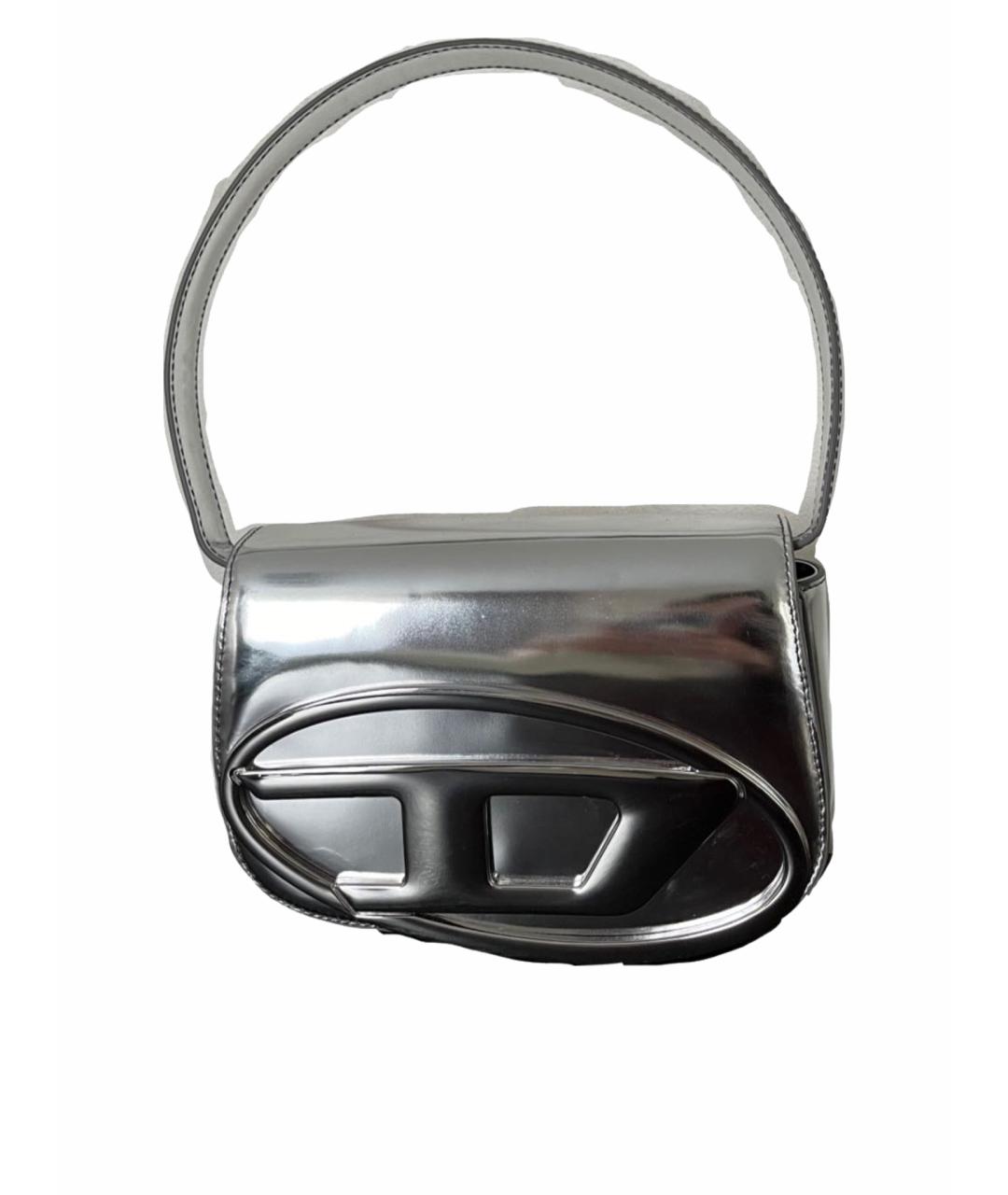DIESEL Серебряная сумка через плечо из лакированной кожи, фото 1