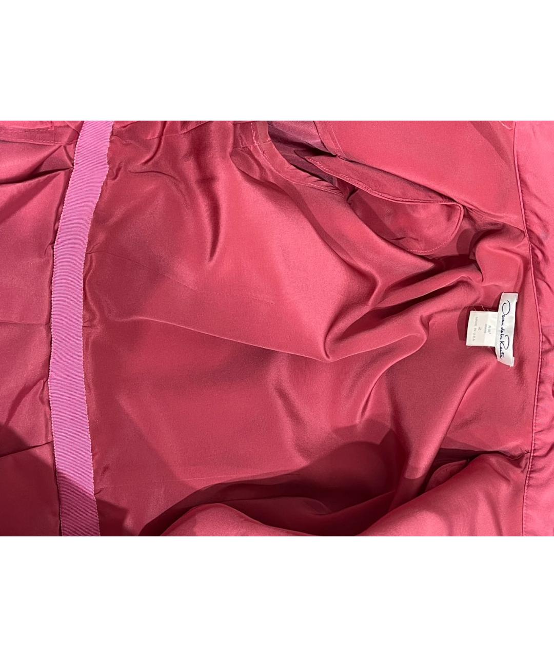 OSCAR DE LA RENTA Розовое полиэстеровое повседневное платье, фото 7