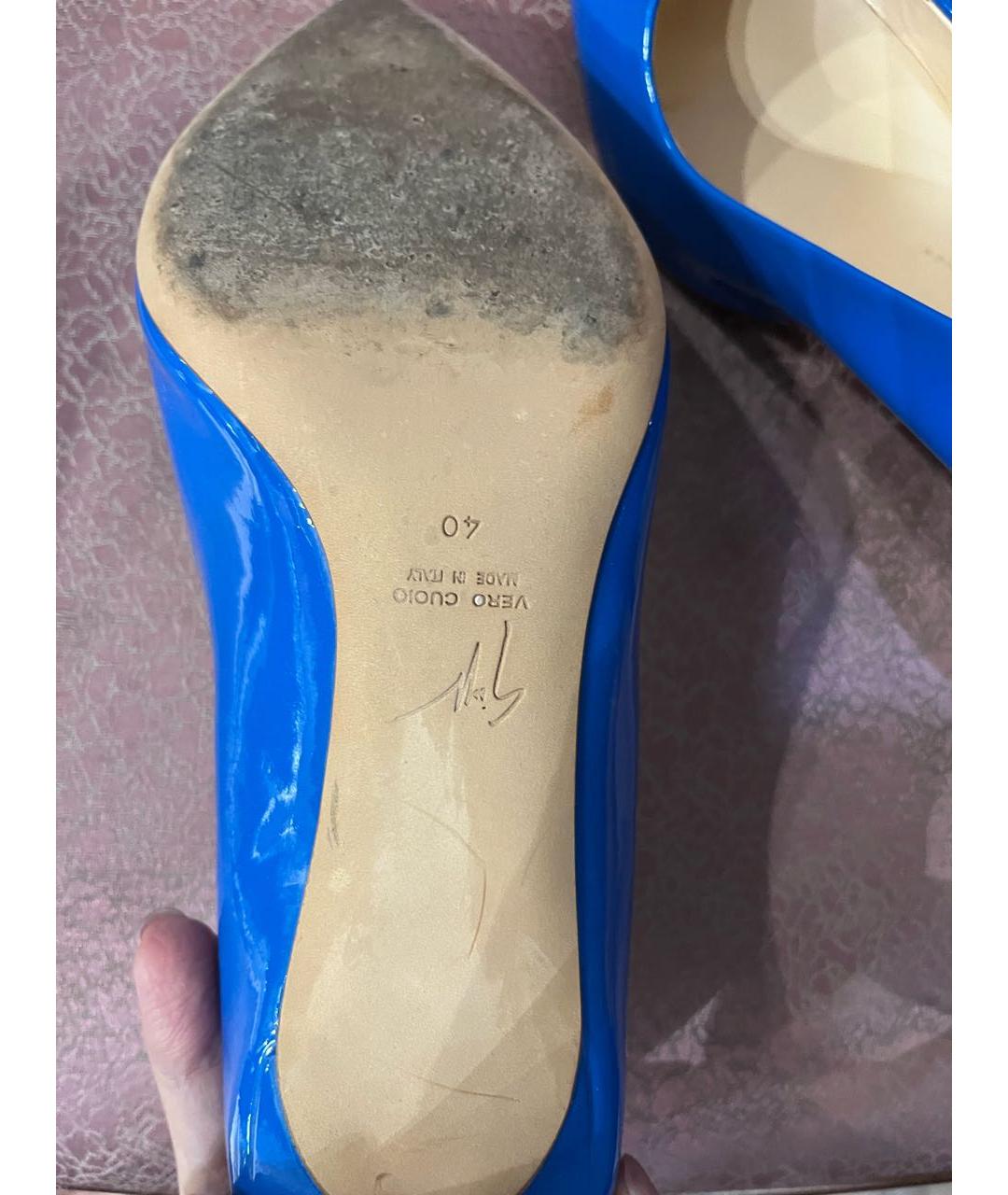GIUSEPPE ZANOTTI DESIGN Синие туфли из лакированной кожи, фото 5