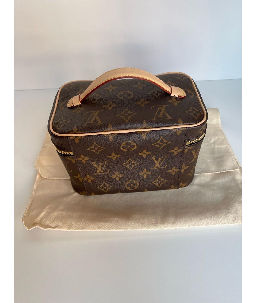 LOUIS VUITTON PRE-OWNED Коричневая кожаная косметичка, фото 3