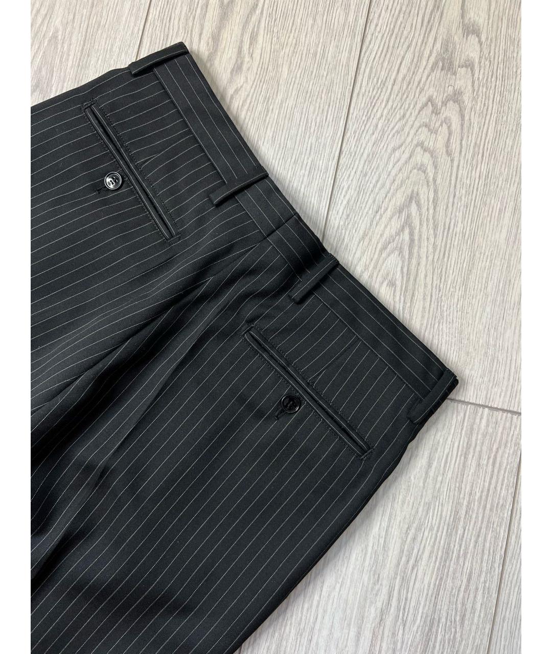 DOLCE&GABBANA Черные шерстяные брюки широкие, фото 6