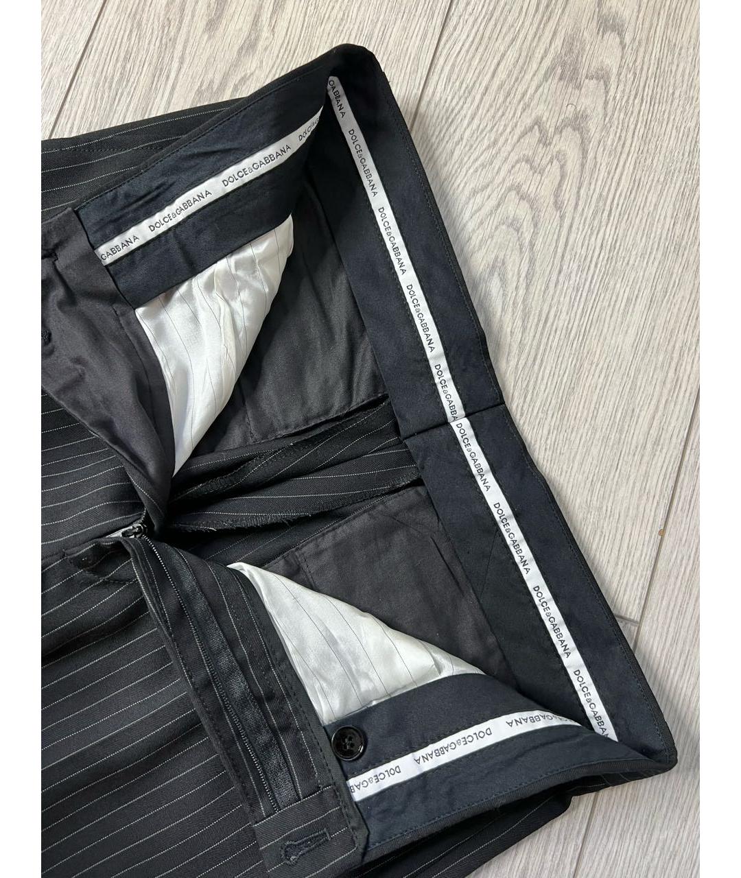 DOLCE&GABBANA Черные шерстяные брюки широкие, фото 7