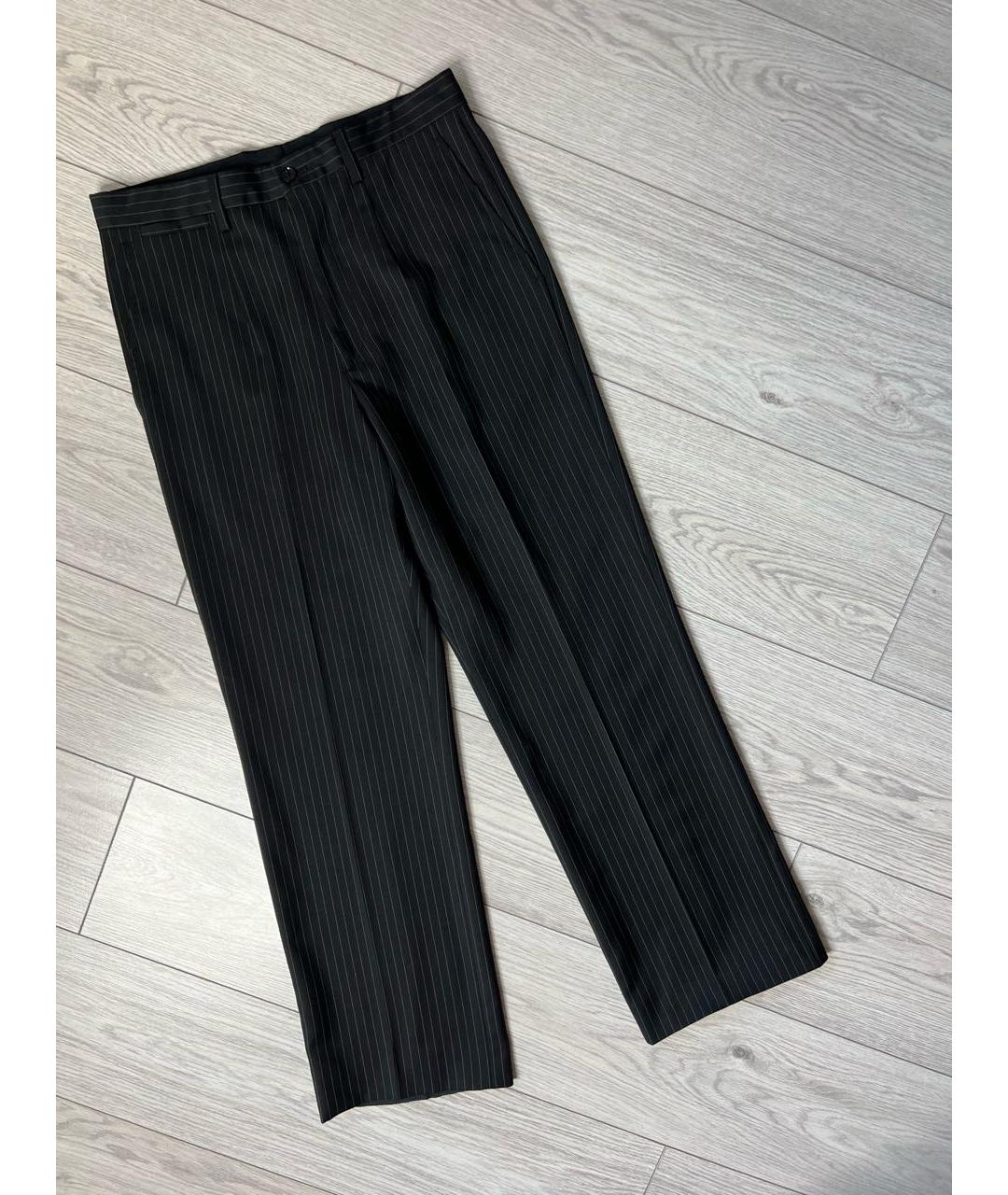 DOLCE&GABBANA Черные шерстяные брюки широкие, фото 9