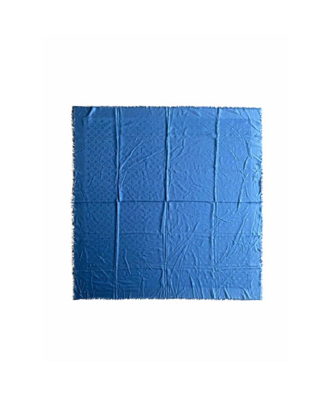 LOUIS VUITTON PRE-OWNED Голубой шерстяной платок, фото 1