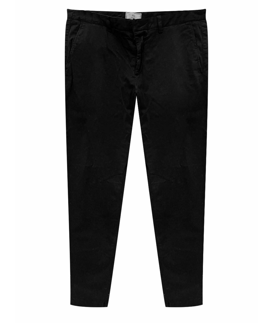 AMI Черные хлопко-эластановые брюки чинос, фото 1