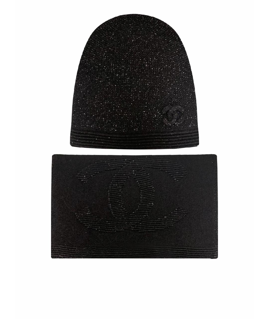 CHANEL Черная кашемировая шапка, фото 1