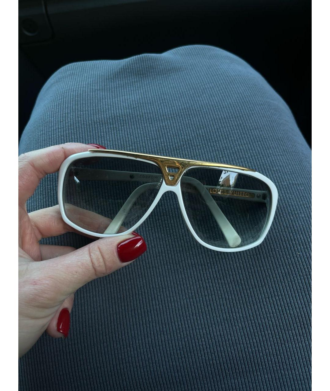 LOUIS VUITTON PRE-OWNED Белые пластиковые солнцезащитные очки, фото 8