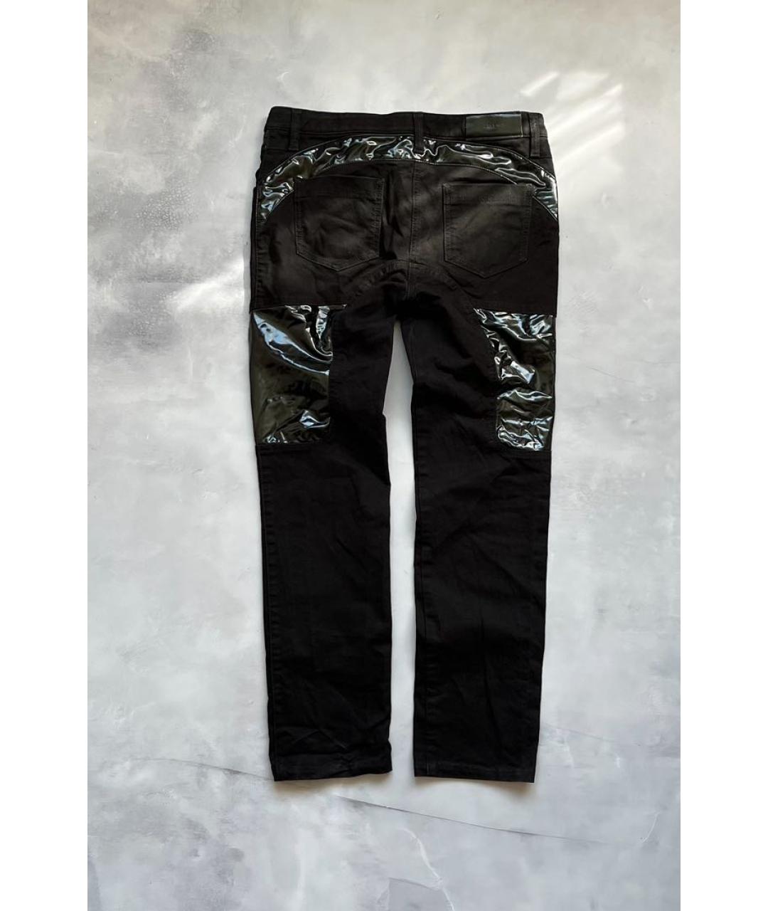 VERSACE Черные хлопко-эластановые джинсы слим, фото 2