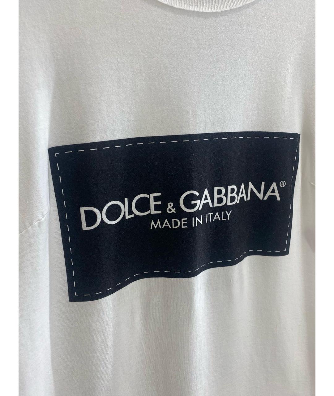 DOLCE&GABBANA Белая хлопковая футболка, фото 8