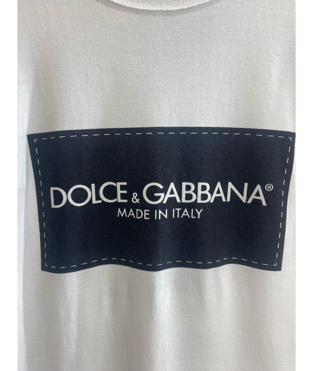 DOLCE&GABBANA Белая хлопковая футболка, фото 4