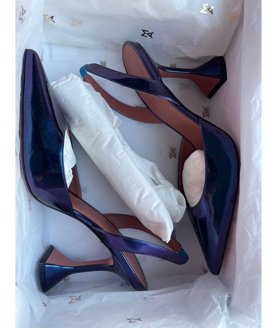 Amina Muaddi Фиолетовые кожаные туфли, фото 5