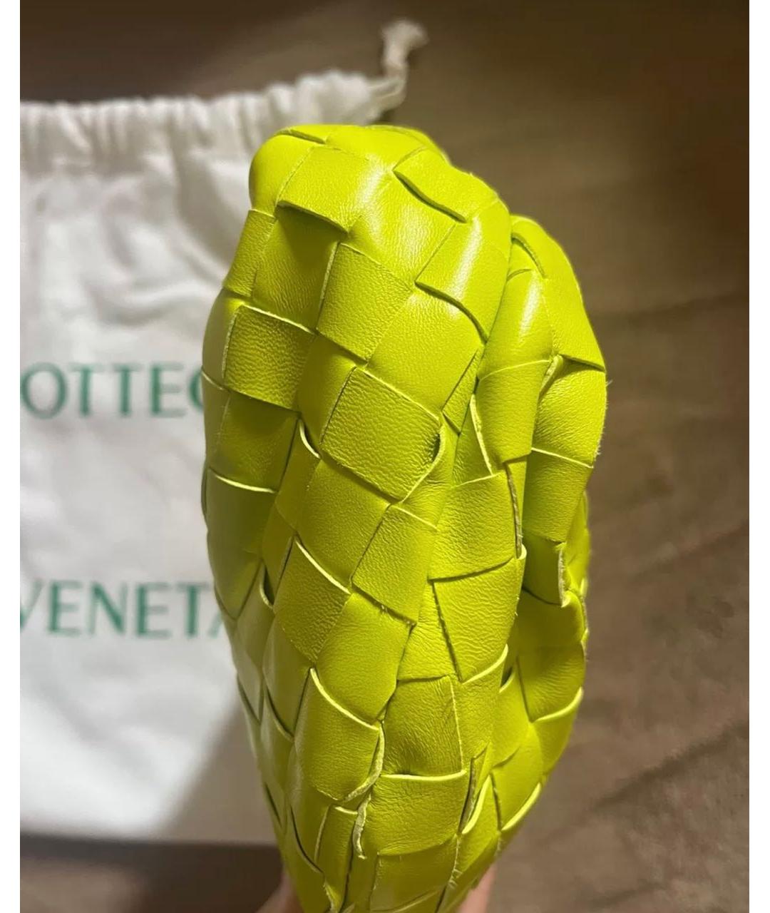 BOTTEGA VENETA Желтая кожаная сумка с короткими ручками, фото 4