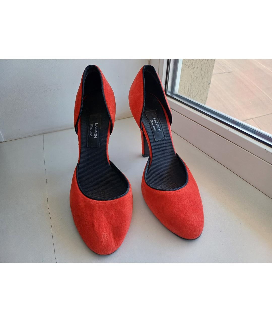 LANVIN Красные замшевые туфли, фото 2