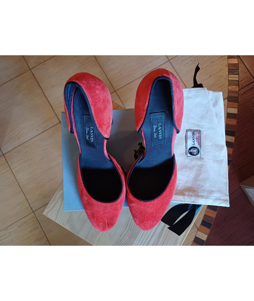 LANVIN Красные замшевые туфли, фото 9