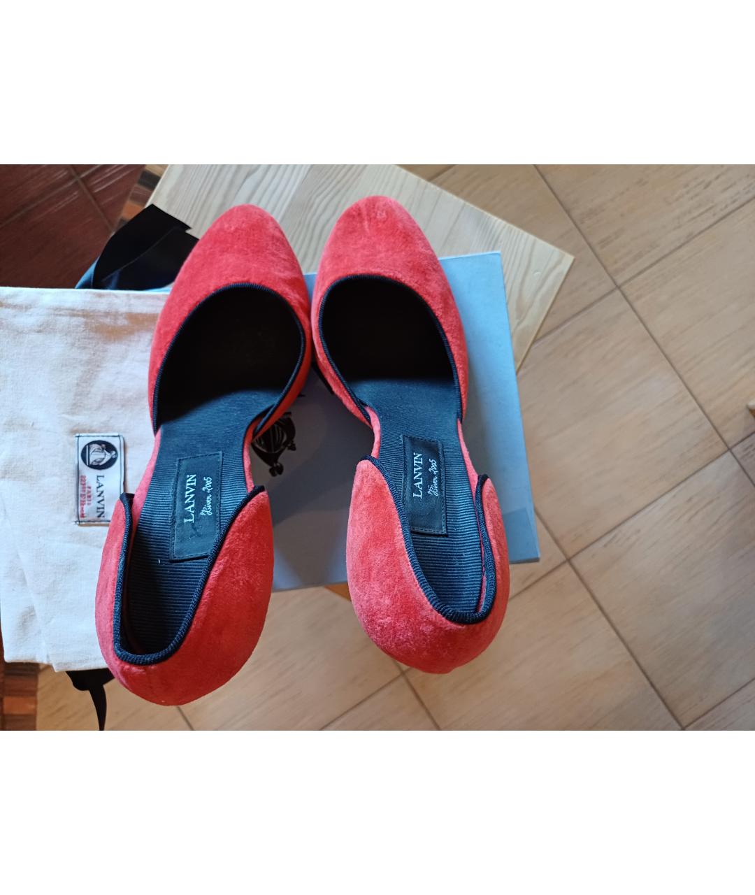 LANVIN Красные замшевые туфли, фото 3