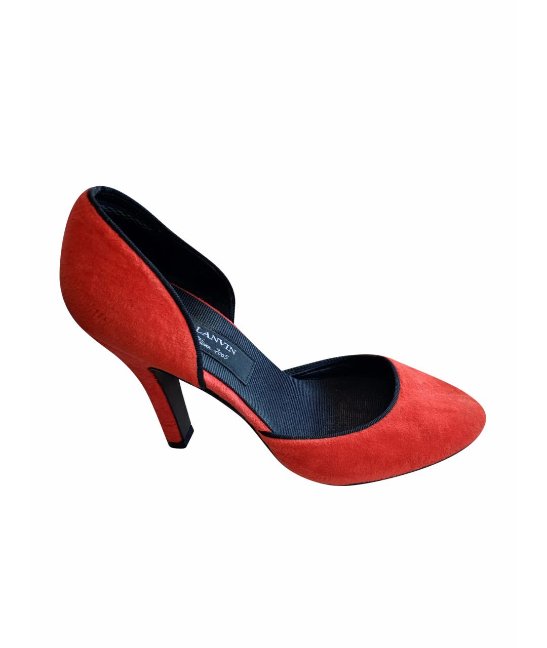 LANVIN Красные замшевые туфли, фото 1