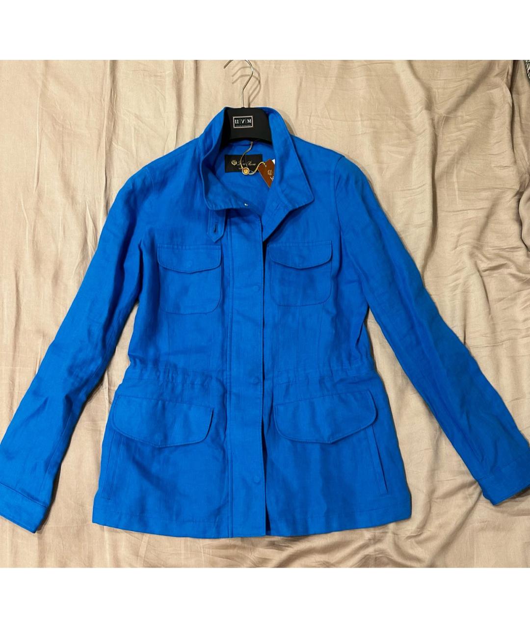 LORO PIANA Синяя льняная куртка, фото 2