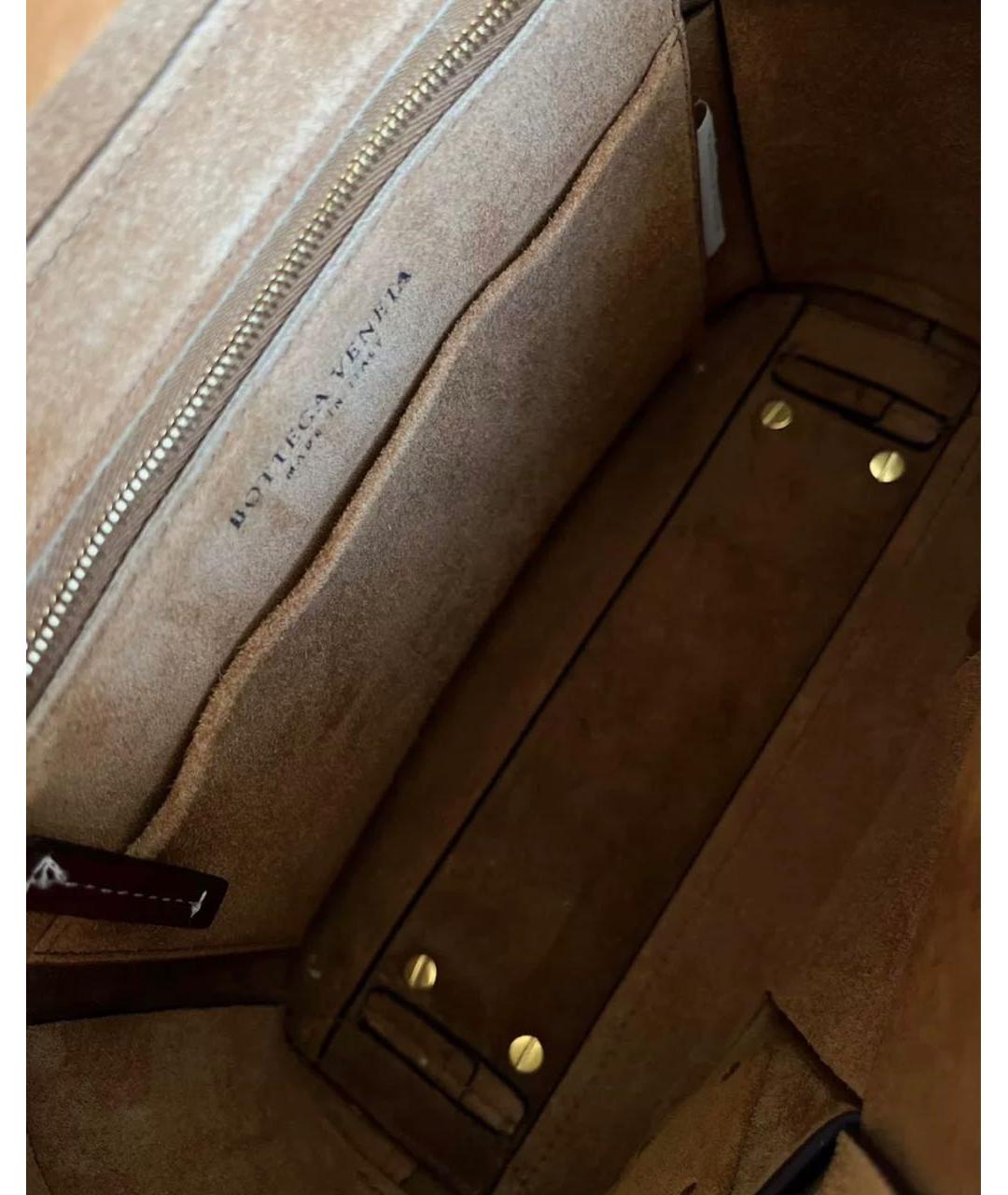 BOTTEGA VENETA Бордовая кожаная сумка с короткими ручками, фото 8