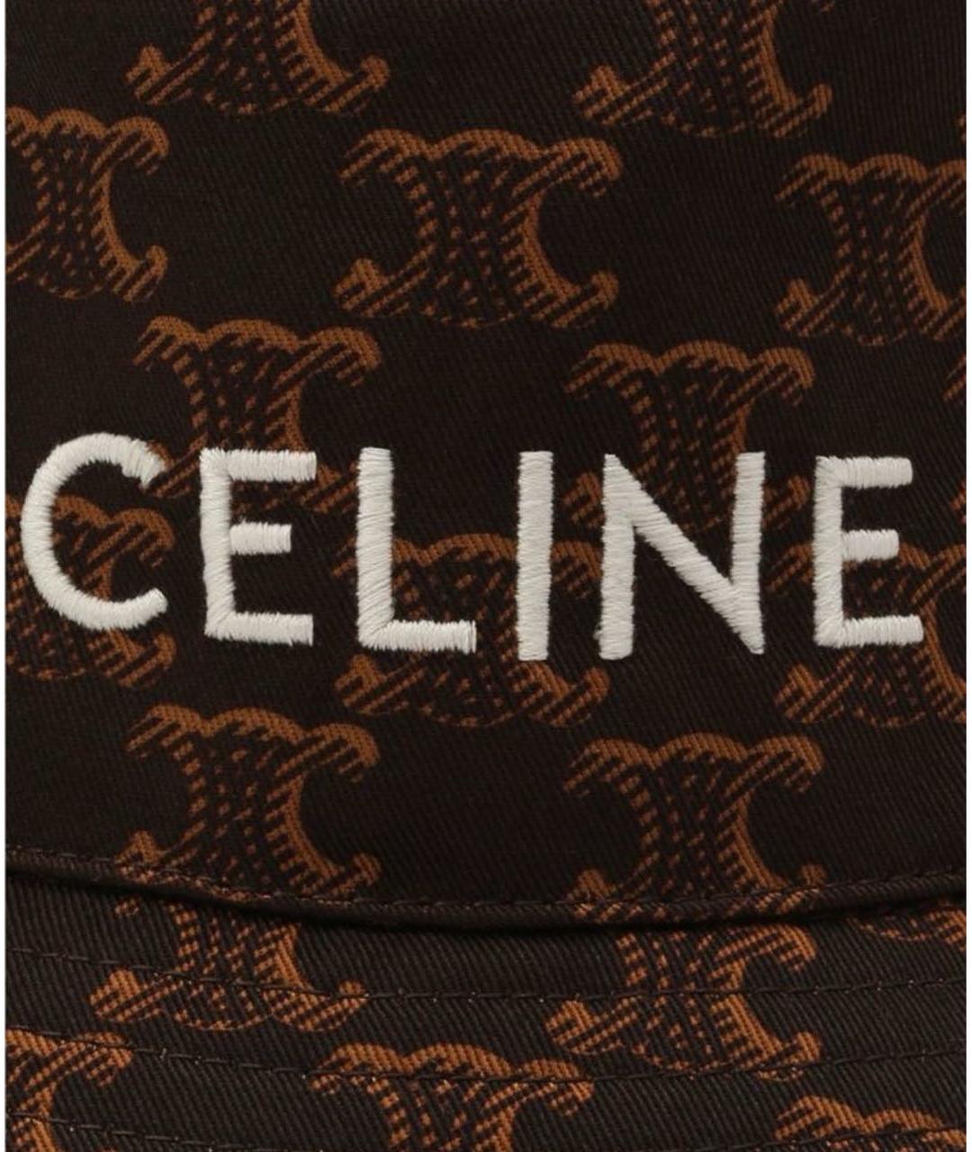 CELINE PRE-OWNED Коричневая хлопковая панама, фото 3