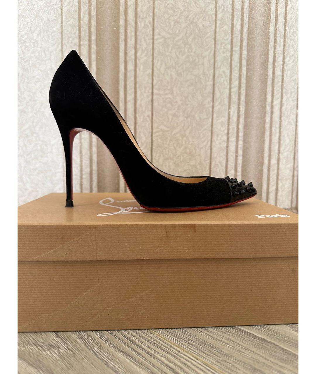 CHRISTIAN LOUBOUTIN Черные замшевые туфли, фото 8