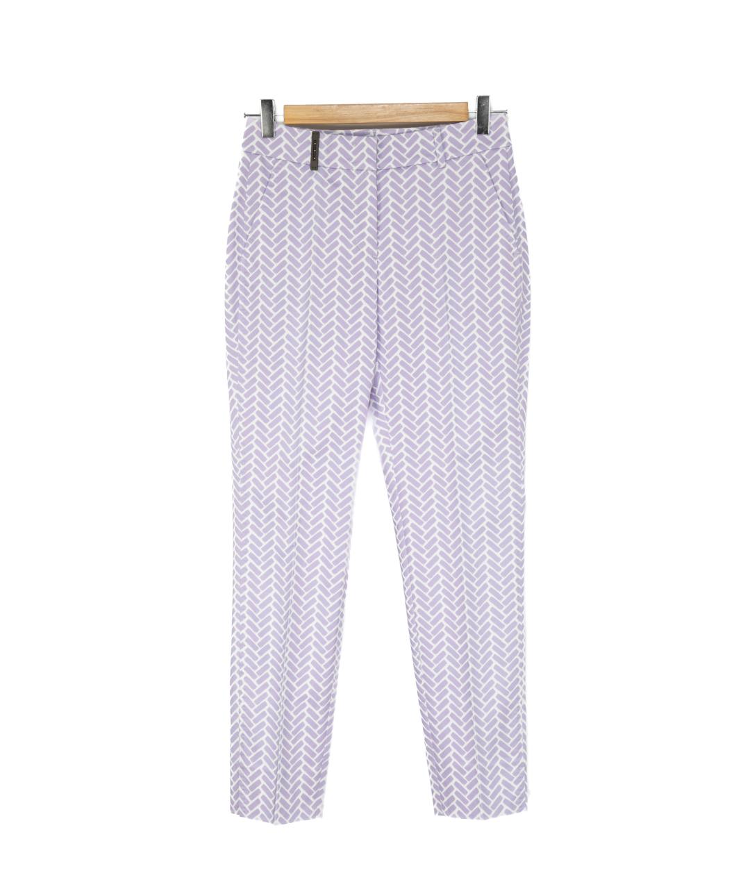 PESERICO Фиолетовые хлопковые прямые брюки, фото 5