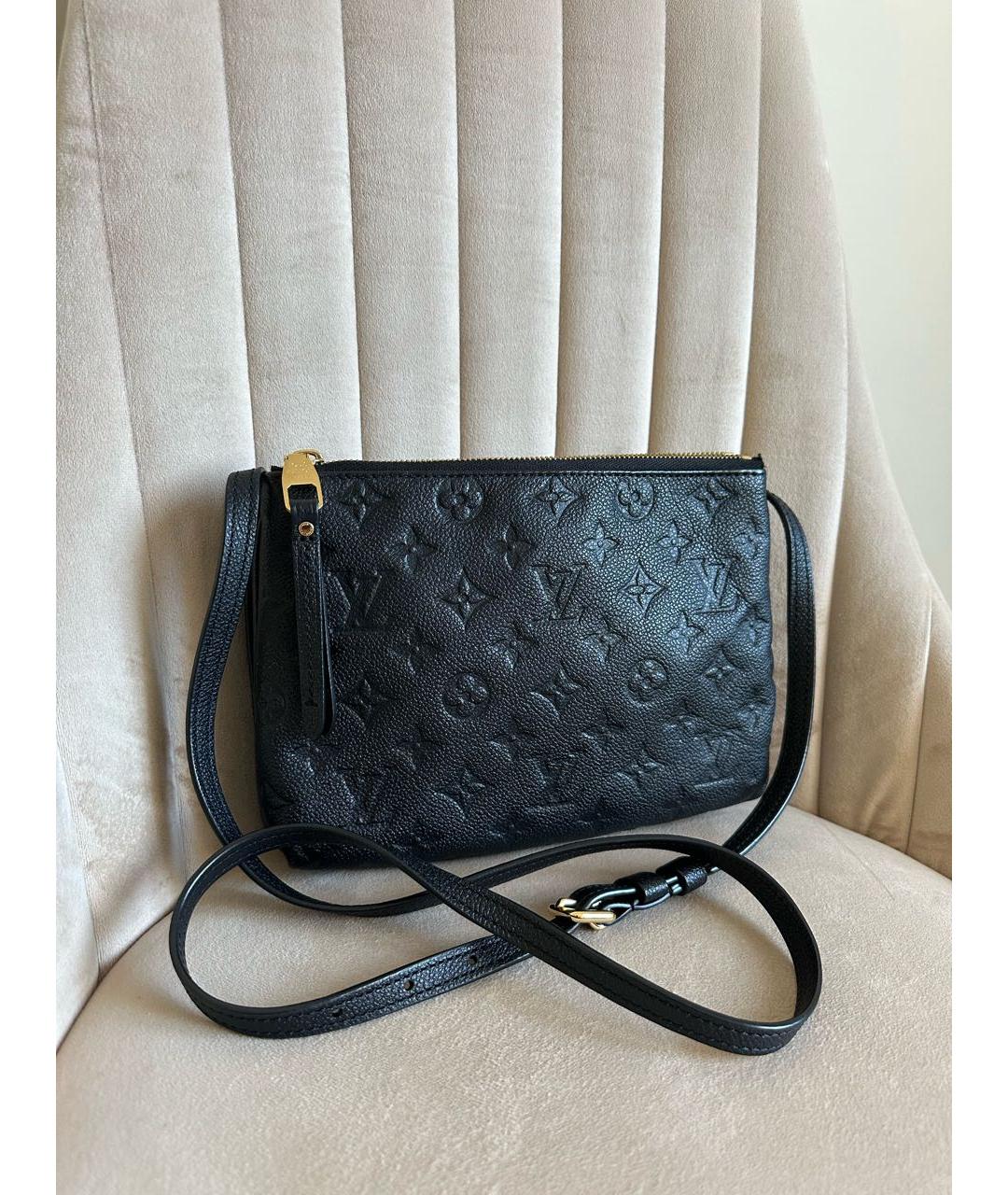 LOUIS VUITTON PRE-OWNED Черная кожаная сумка через плечо, фото 3