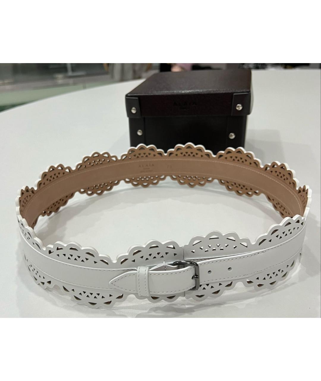 ALAIA Белый кожаный ремень, фото 4