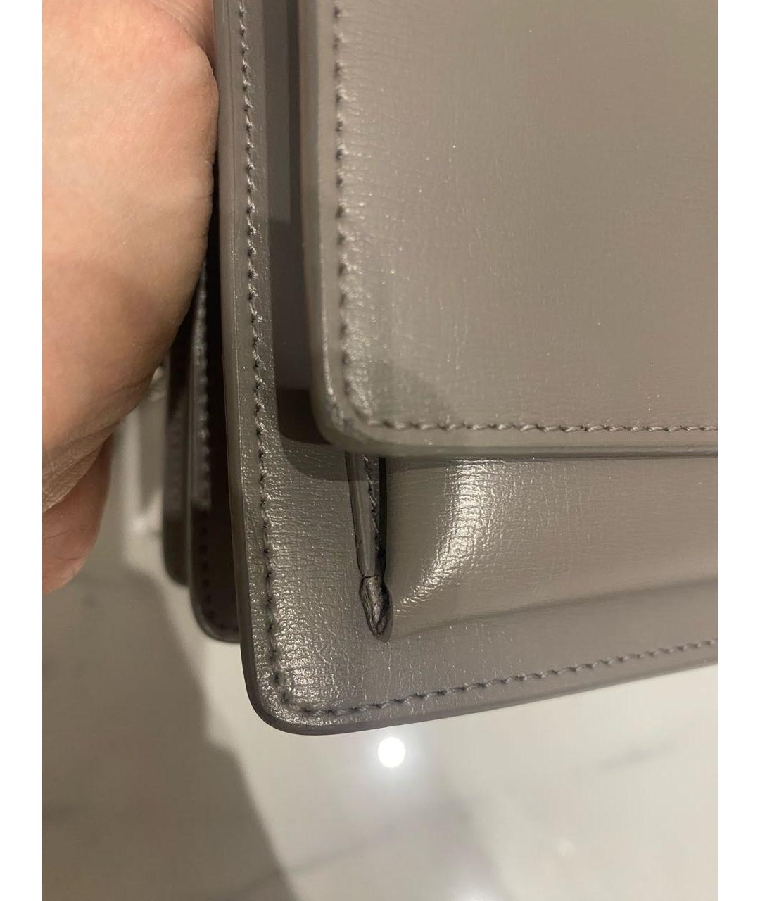 SAINT LAURENT Серая кожаная сумка через плечо, фото 7