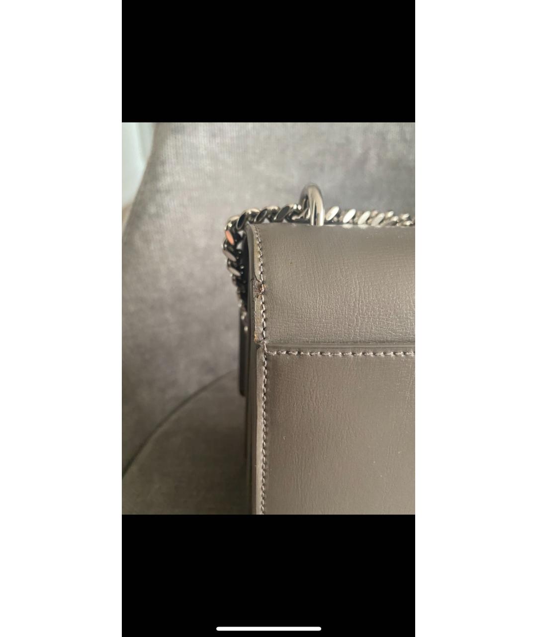 SAINT LAURENT Серая кожаная сумка через плечо, фото 6