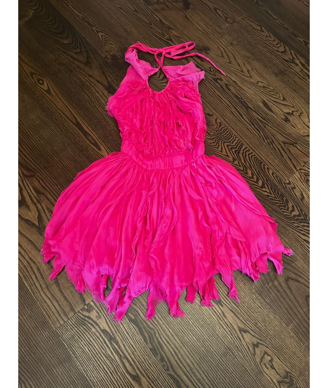 NINA RICCI Розовое шелковое коктейльное платье, фото 5