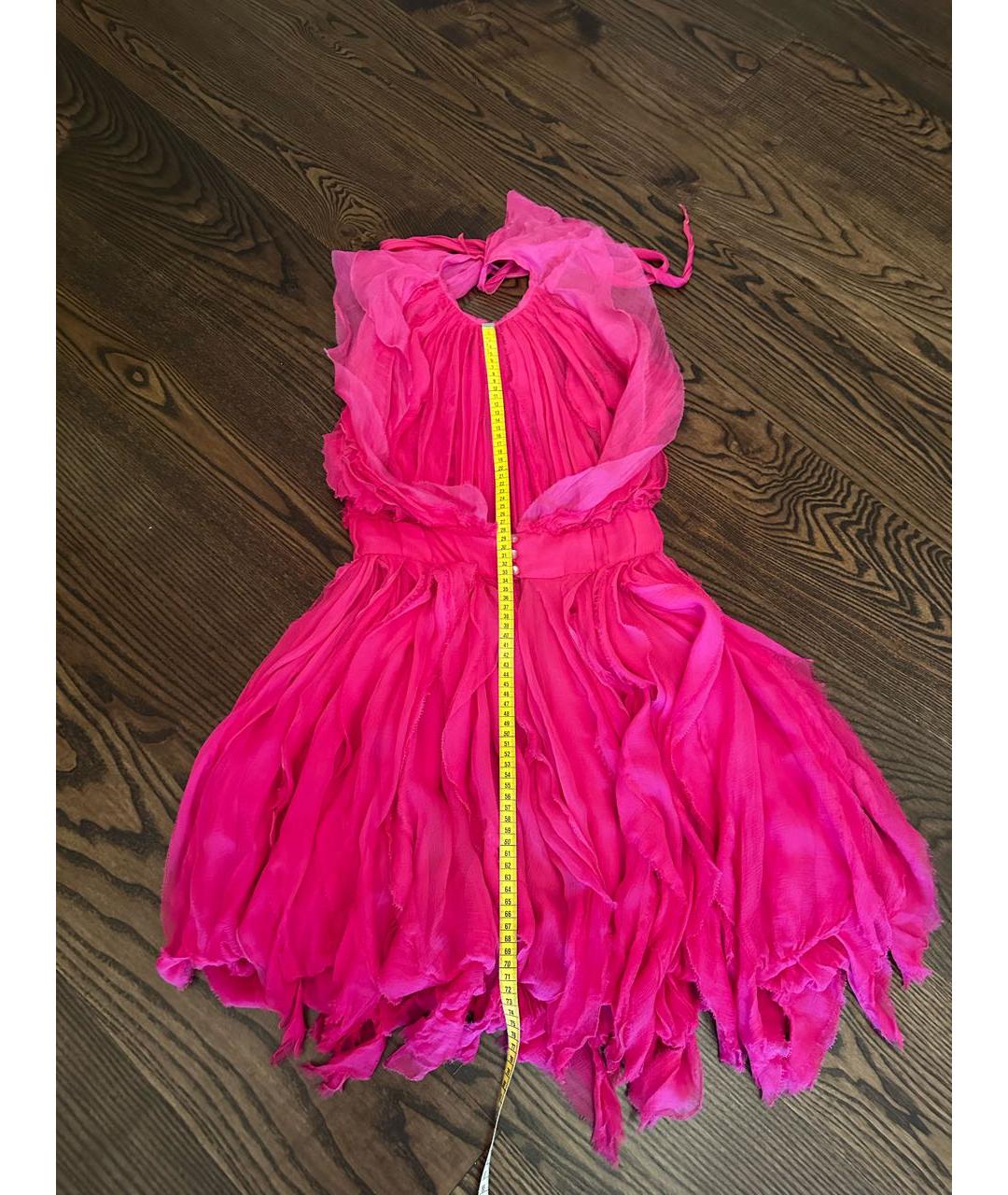 NINA RICCI Розовое шелковое коктейльное платье, фото 3