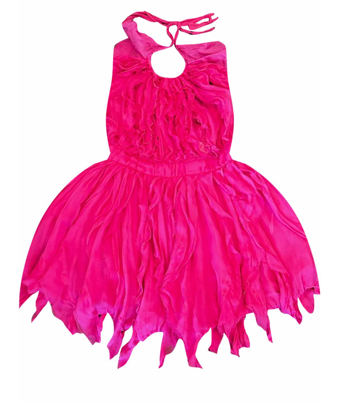 NINA RICCI Розовое шелковое коктейльное платье, фото 1